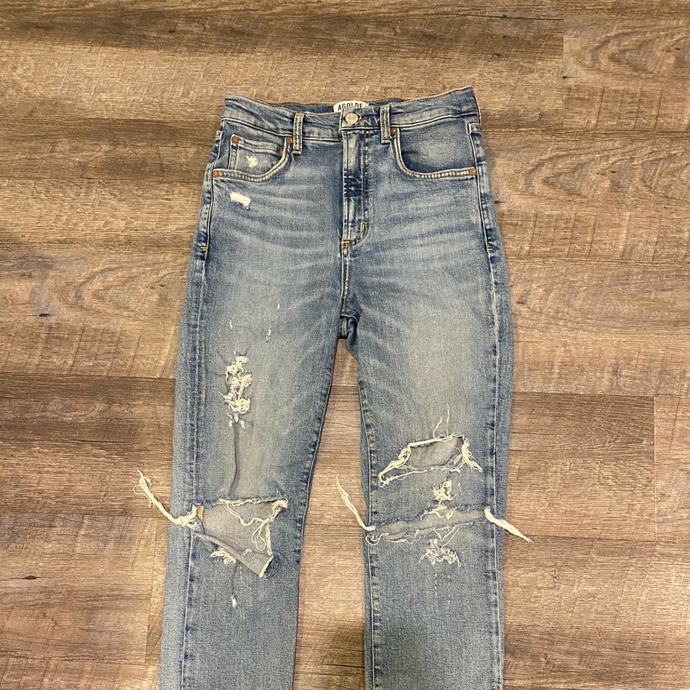 Agolde Ripped Ankle Jeans